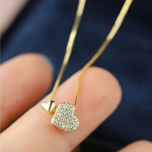 S925 Sterling Silver Plated With White Gold Necklace